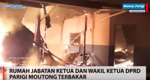 Rumah Jabatan Pimpinan DPRD Parigi Moutong Terbakar